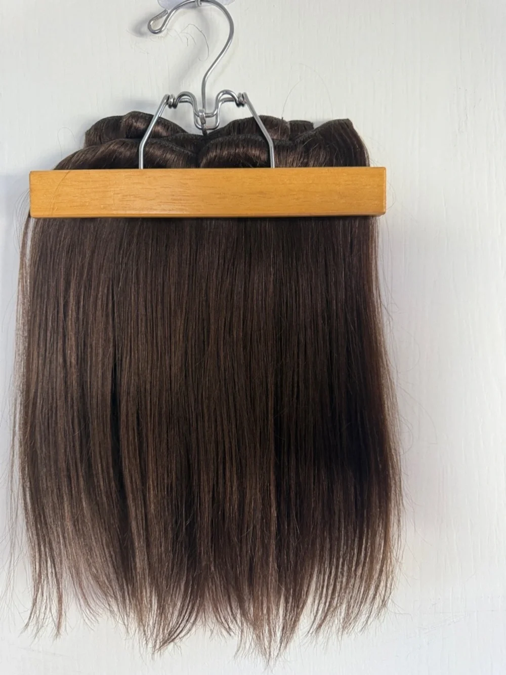 12”Brown Human Hair Clip-in Extensions 100% Human Hair